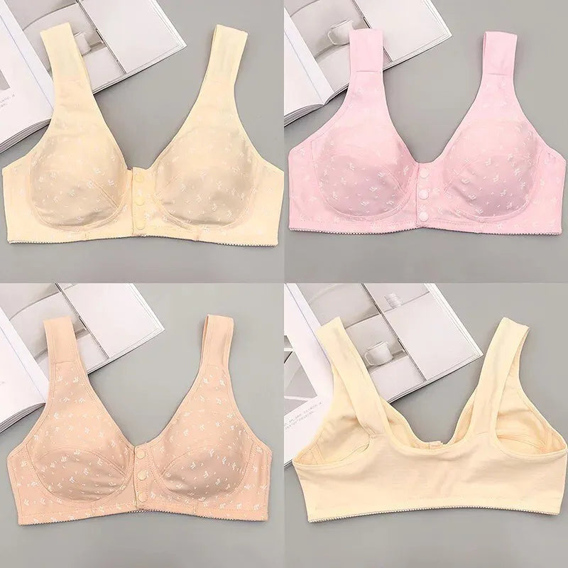 Buy 1 Get 1 FREE: Jersey Cotton Wireless Front-Button Bra!