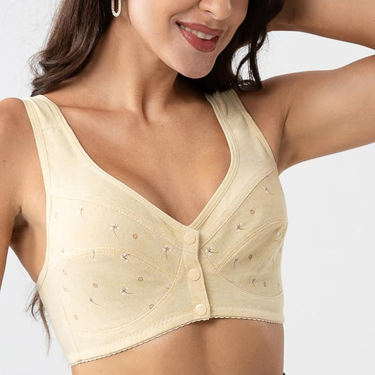 Buy 1 Get 1 FREE: Jersey Cotton Wireless Front-Button Bra!