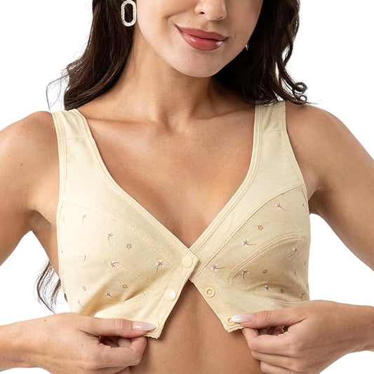 Buy 1 Get 1 FREE: Jersey Cotton Wireless Front-Button Bra!